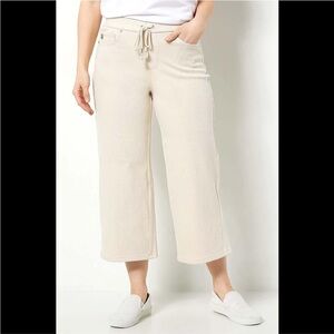 Belle by Kim Gravel Flexibelle Cropped Gaucho Drawstring Sand Bar (6)